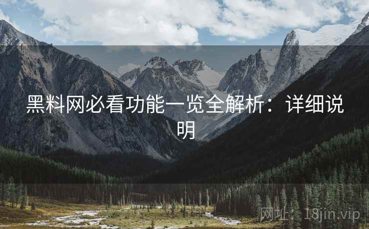黑料网必看功能一览全解析：详细说明